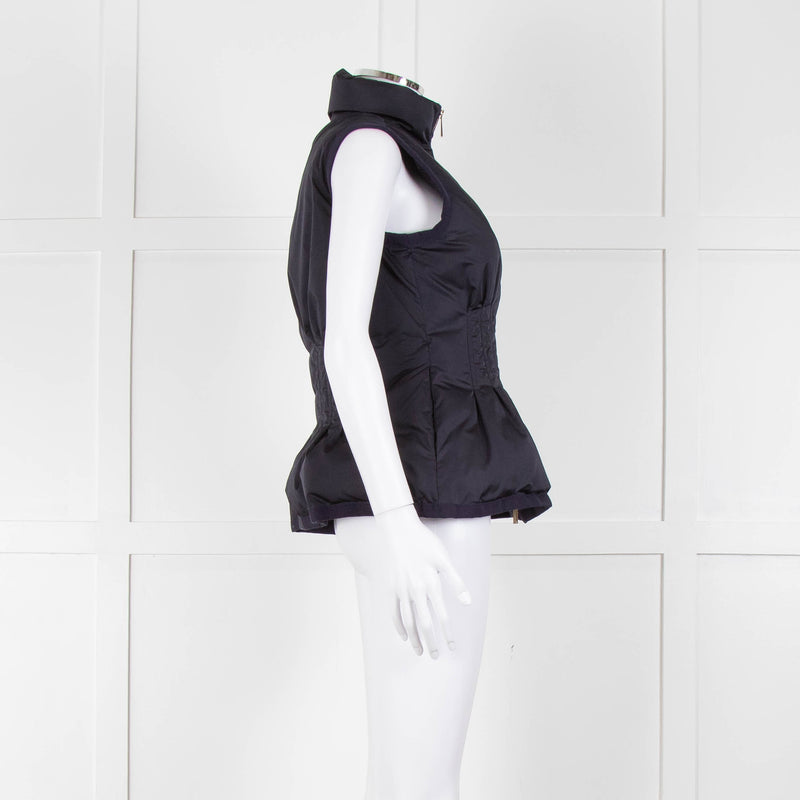 Carolina Herrera Navy Blue Fitted Down Gilet