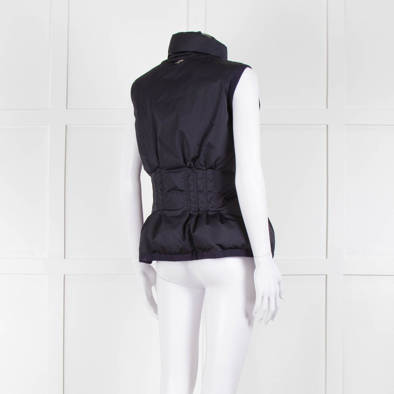 Carolina Herrera Navy Blue Fitted Down Gilet