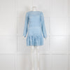 Michael By Michael Kors Pale Blue Lace Long Sleeve Dress