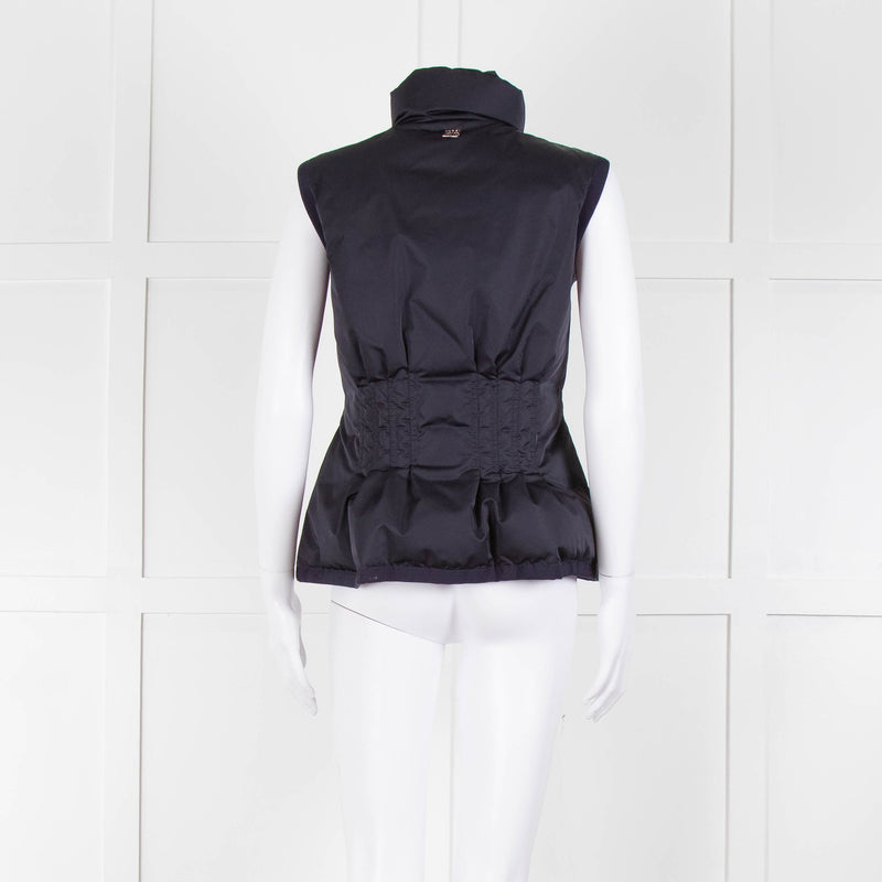 Carolina Herrera Navy Blue Fitted Down Gilet