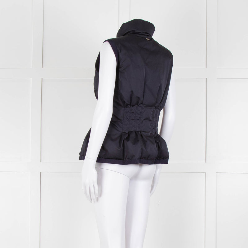 Carolina Herrera Navy Blue Fitted Down Gilet