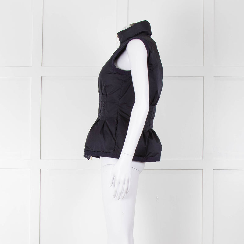Carolina Herrera Navy Blue Fitted Down Gilet