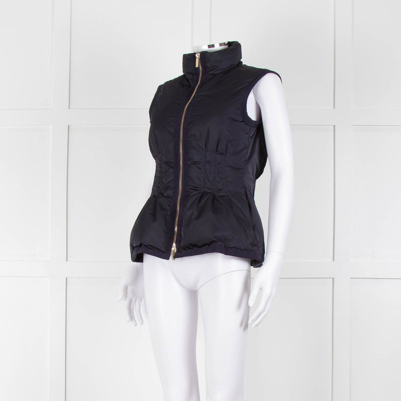 Carolina Herrera Navy Blue Fitted Down Gilet