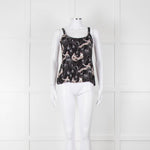 Reformation Black & White Strappy Top With Ladies Print