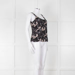 Reformation Black & White Strappy Top With Ladies Print