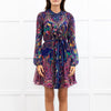 Saloni Purple Floral Silk Tilly Dress