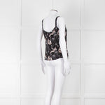 Reformation Black & White Strappy Top With Ladies Print
