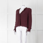 Iro Burgundy Boucle Unlined Jacket
