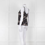 Reformation Black & White Strappy Top With Ladies Print