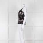 Reformation Black & White Strappy Top With Ladies Print