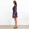 Saloni Purple Floral Silk Tilly Dress