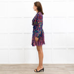 Saloni Purple Floral Silk Tilly Dress