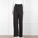 Vince Black Wide Leg Pull On Satin Trousers