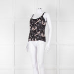 Reformation Black & White Strappy Top With Ladies Print