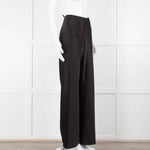 Vince Black Wide Leg Pull On Satin Trousers