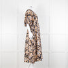 Second Female Black Patterned Print Dropped Waist Midi Dress