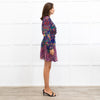 Saloni Purple Floral Silk Tilly Dress