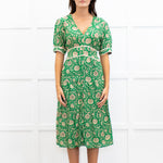 Ba&sh Plume Green Mandala Print Midi Dress
