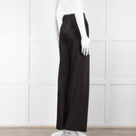 Vince Black Wide Leg Pull On Satin Trousers
