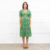 Ba&sh Plume Green Mandala Print Midi Dress