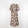 Second Female Black Patterned Print Dropped Waist Midi Dress