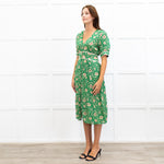 Ba&sh Plume Green Mandala Print Midi Dress