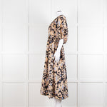 Second Female Black Patterned Print Dropped Waist Midi Dress