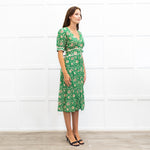 Ba&sh Plume Green Mandala Print Midi Dress