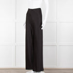 Vince Black Wide Leg Pull On Satin Trousers