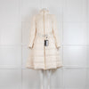 Elisabetta Franchi Cream Padded Coat with Flared Skirt