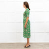 Ba&sh Plume Green Mandala Print Midi Dress