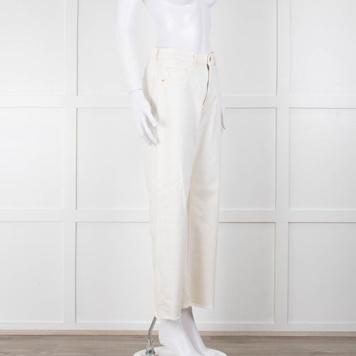 DL1961 Cream Hepburn Wide Leg Jeans