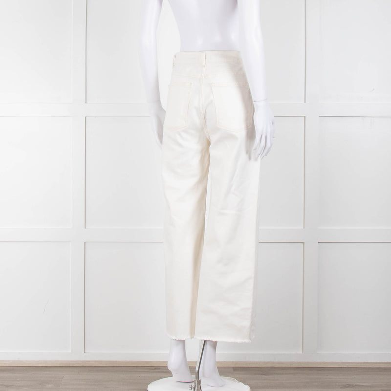 DL1961 Cream Hepburn Wide Leg Jeans