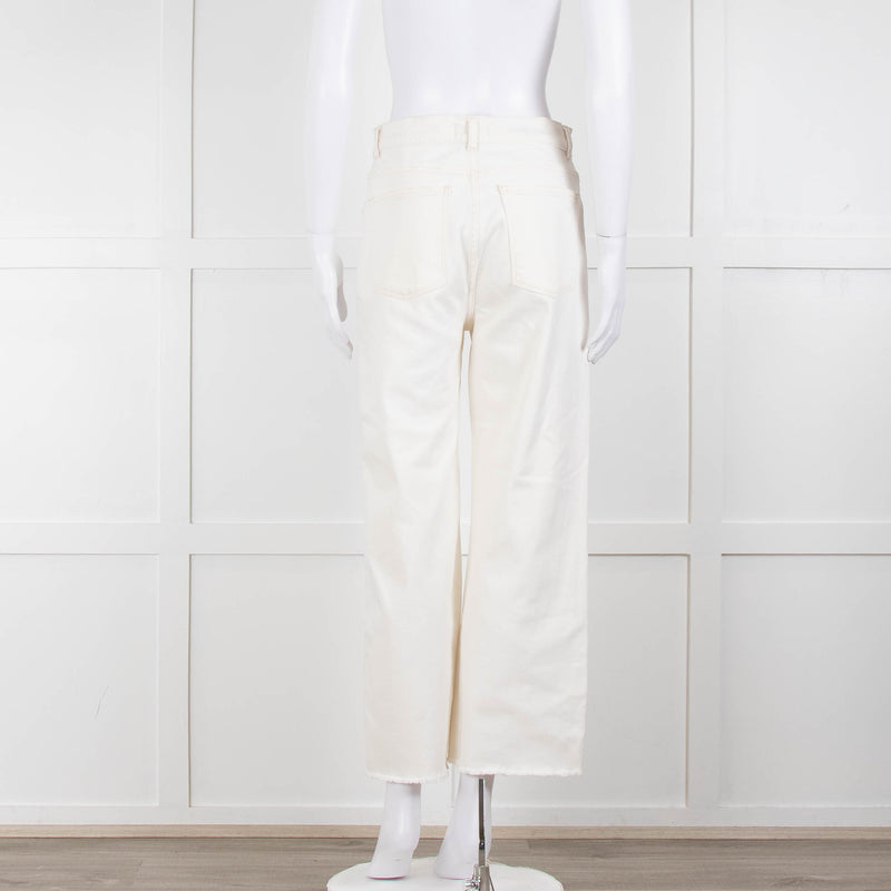 DL1961 Cream Hepburn Wide Leg Jeans