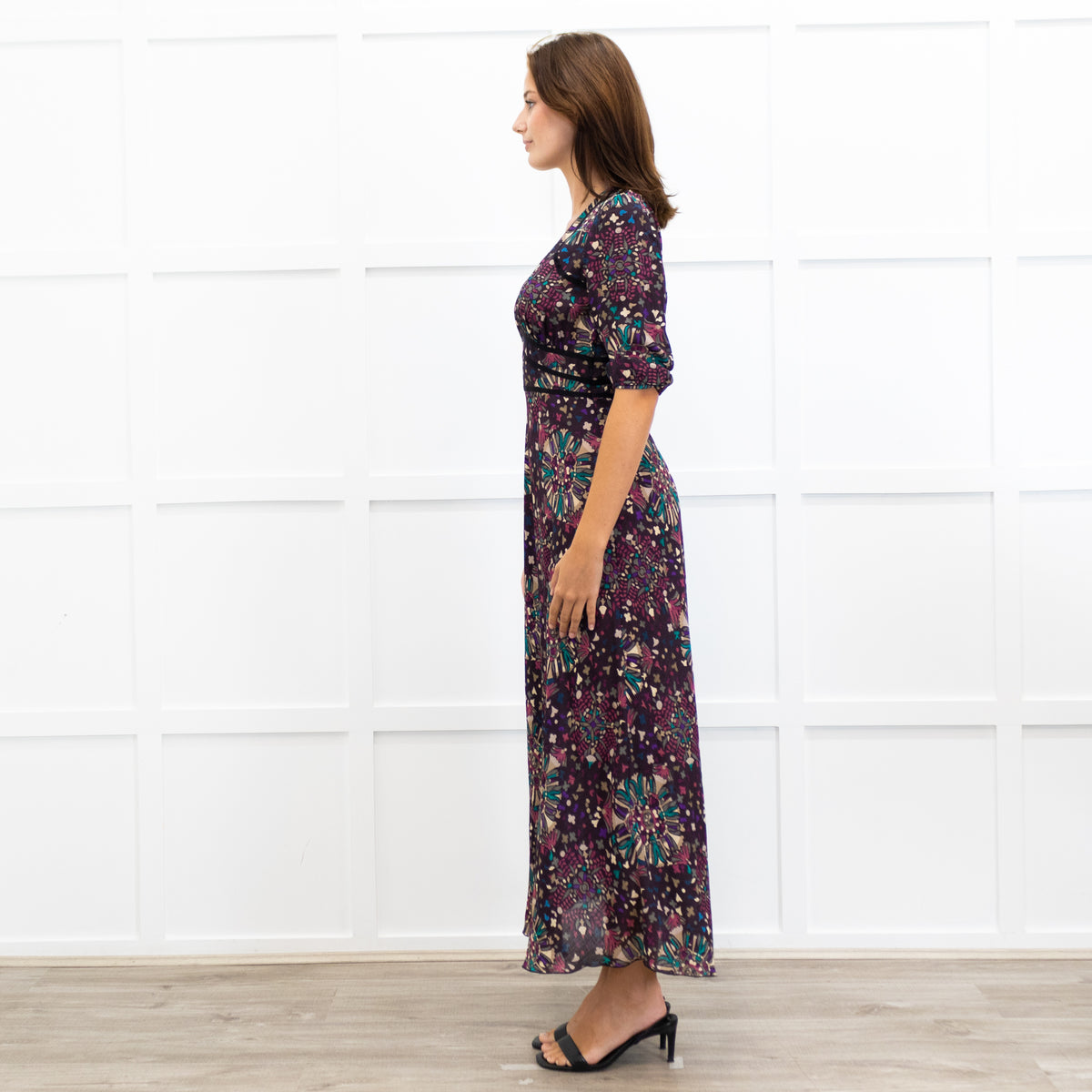 Ba&sh Fazia Purple Floral V Neck Maxi Dress