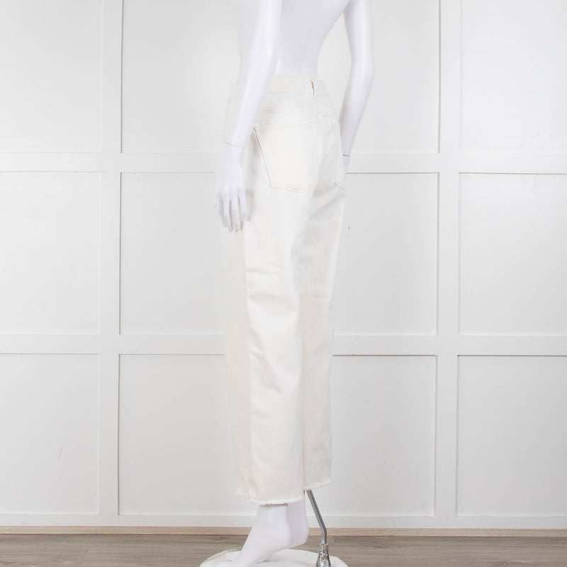 DL1961 Cream Hepburn Wide Leg Jeans
