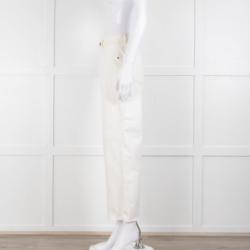 DL1961 Cream Hepburn Wide Leg Jeans