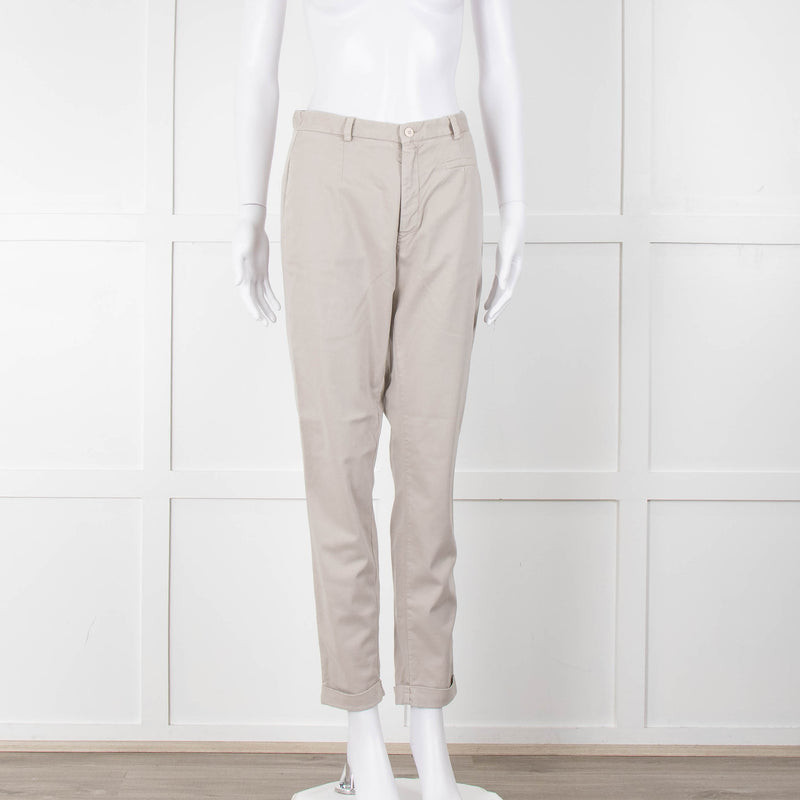 Transit Par Such Beige Trousers With Elasticated Waistband