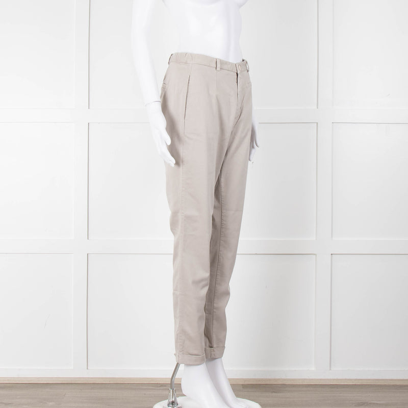 Transit Par Such Beige Trousers With Elasticated Waistband