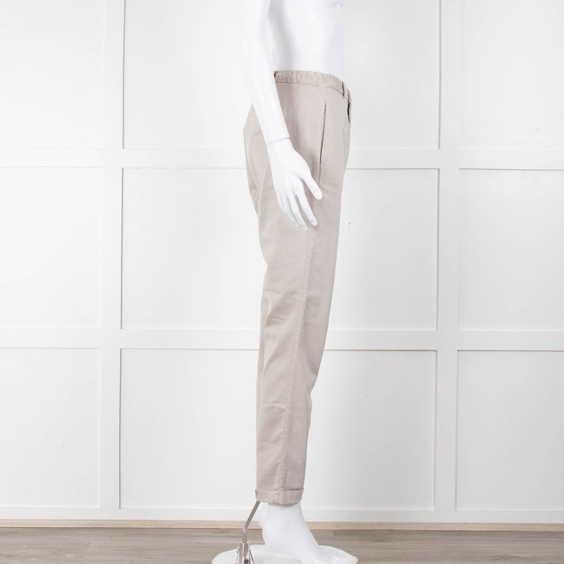 Transit Par Such Beige Trousers With Elasticated Waistband