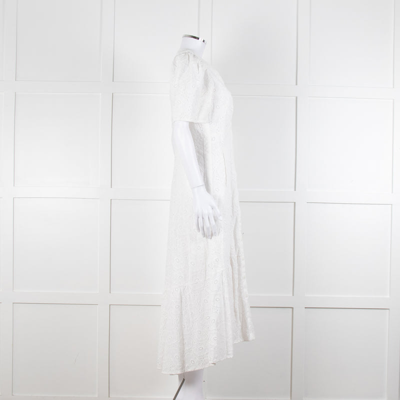Me + Em White Broderie Anglaise Button Front Dress