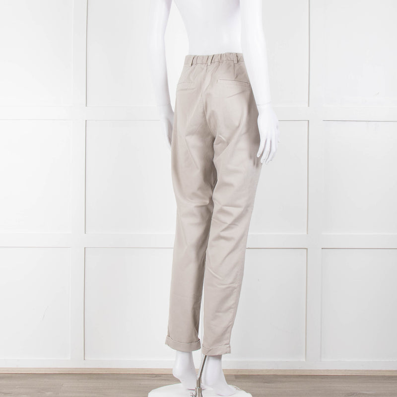 Transit Par Such Beige Trousers With Elasticated Waistband