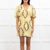 Ganni Yellow Floral Shadow Flan Mini Dress