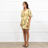 Ganni Yellow Floral Shadow Flan Mini Dress