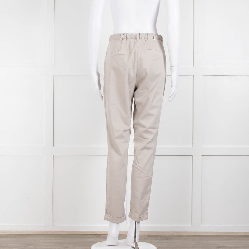 Transit Par Such Beige Trousers With Elasticated Waistband
