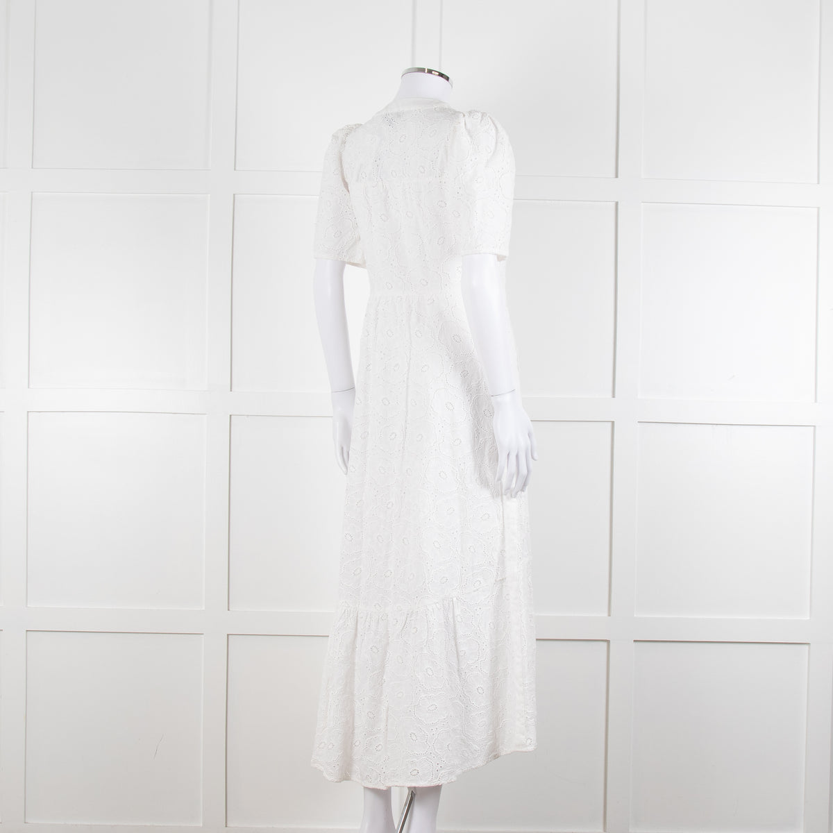 Me + Em White Broderie Anglaise Button Front Dress