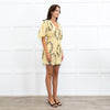 Ganni Yellow Floral Shadow Flan Mini Dress