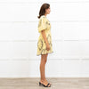 Ganni Yellow Floral Shadow Flan Mini Dress