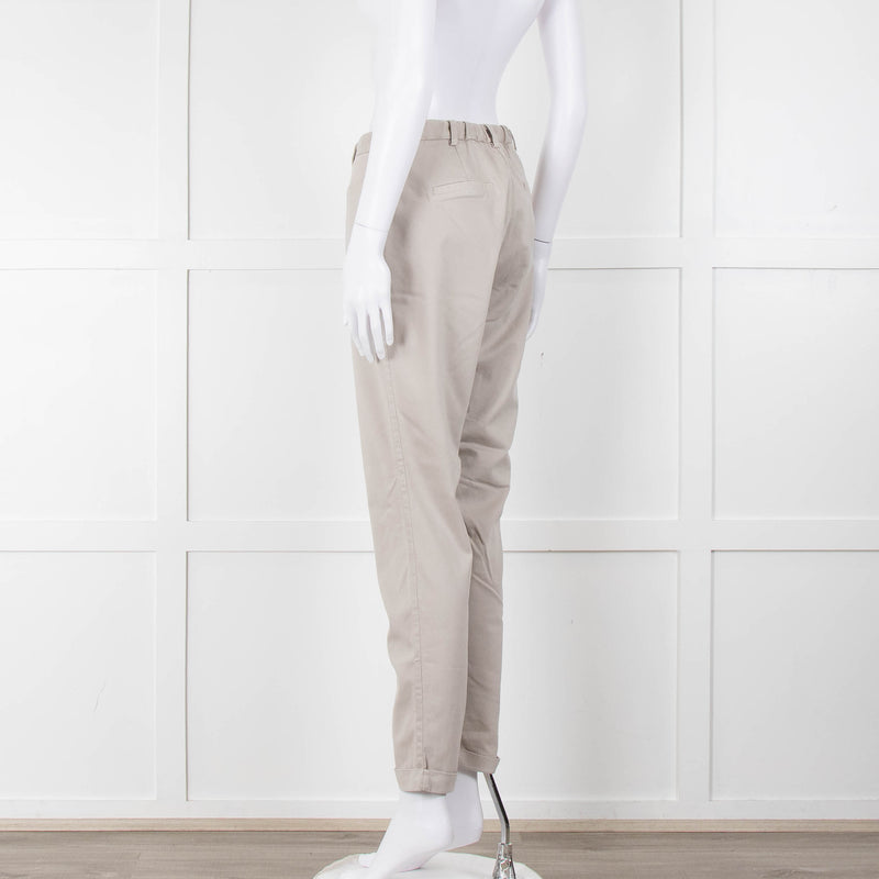 Transit Par Such Beige Trousers With Elasticated Waistband