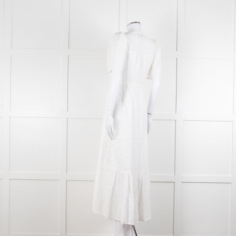 Me + Em White Broderie Anglaise Button Front Dress